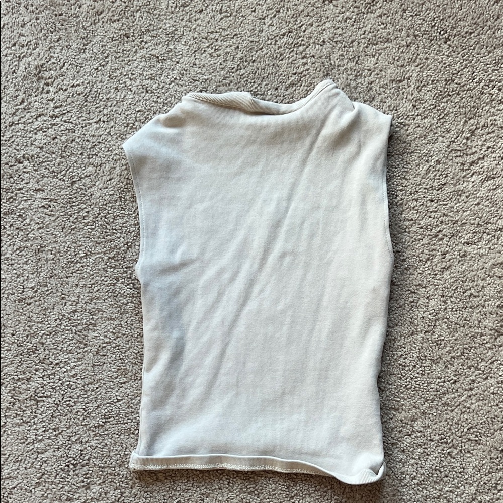 Zara Cream Sleeveless Tee